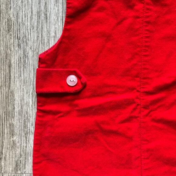Vintage Red 100% Cotton Velvet Embroidered Bear Train Romper Size 24 Months - Picture 7 of 9